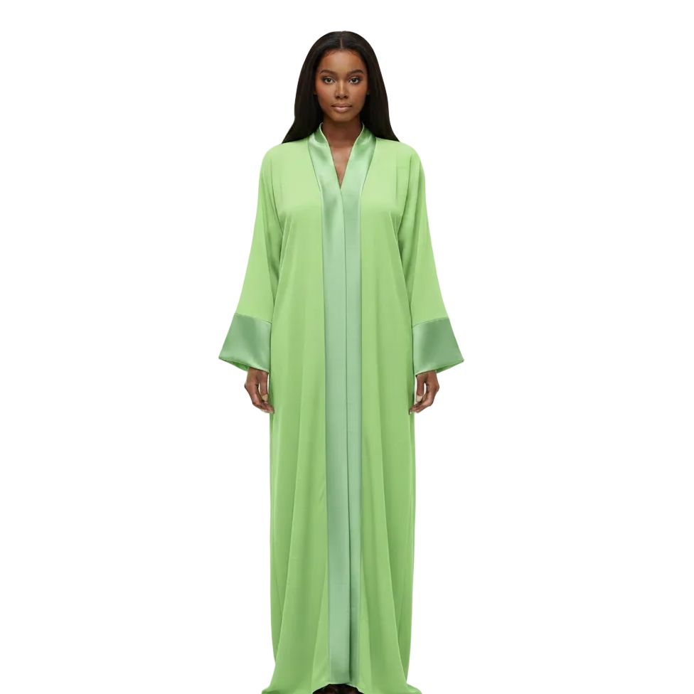Robe signature bi-matière vert menthe
