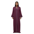 Robe signature bi-matière violet prune