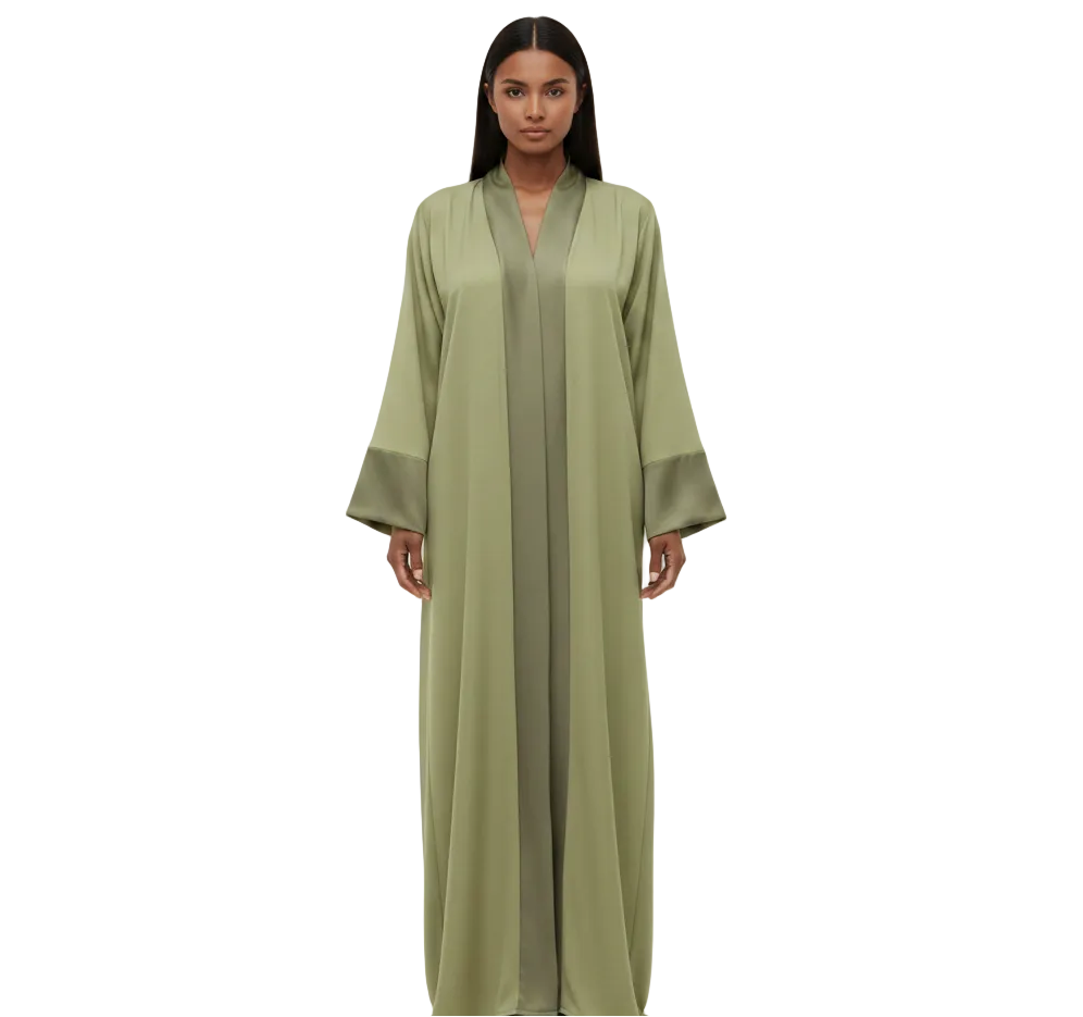 Robe signature bi-matière vert kaki