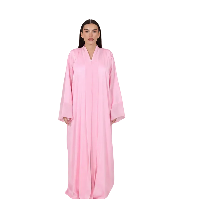 Robe signature bi-matière rose poudré