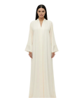 Robe signature bi-matière blanche
