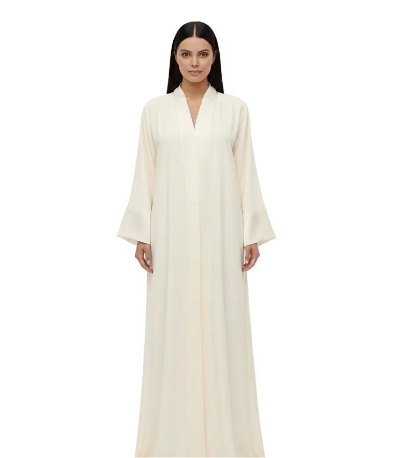 Robe signature bi-matière blanche