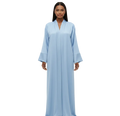 Robe signature bi-matière bleu pâle
