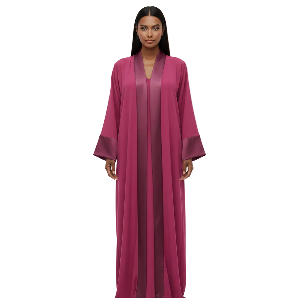 Robe signature bi-matière rose