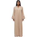 Robe signature bi-matière beige