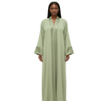 Robe signature bi-matière vert sauge